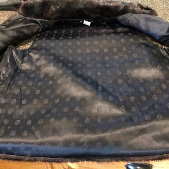 Neck Works Faux Fur Vest Black Full Zip Medium - Picture 4 of 5